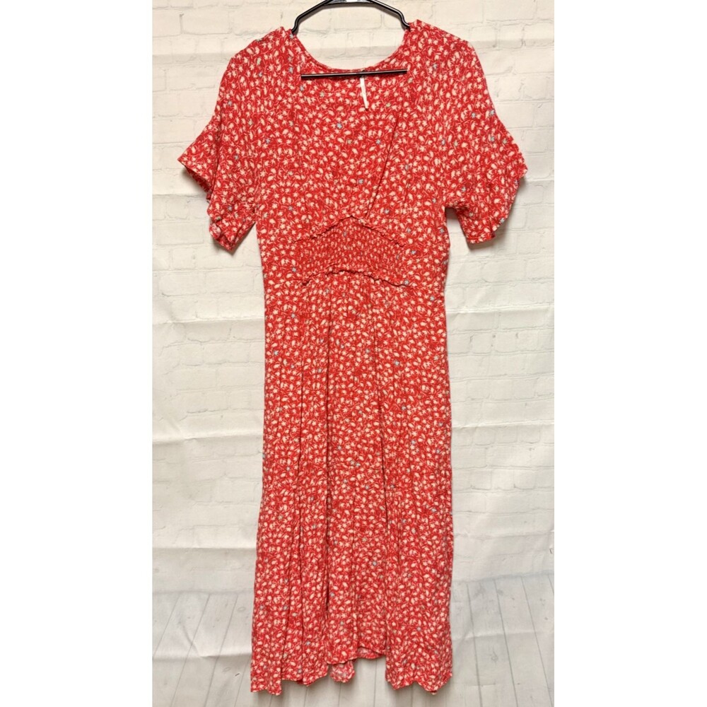 Free People Rare Feeling Printed Maxi Dress size Large Floral Boho Prairie - Picture 2 of 5